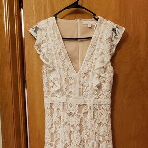 Lulu's white lace maxi dress